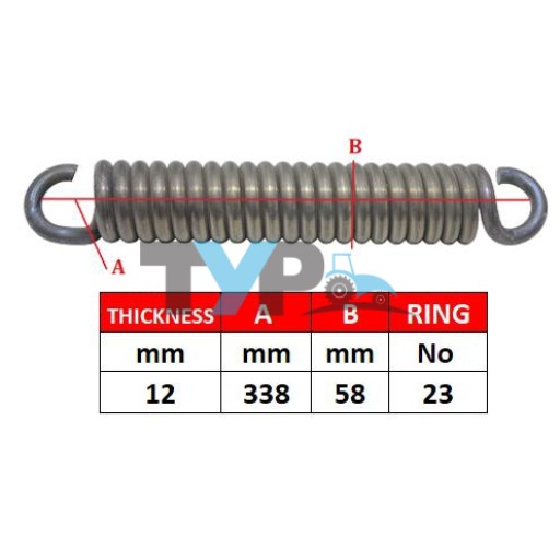 CULTIVATOR SPRING 12 MM*23 RINGS L:338 MM-D:58 MM